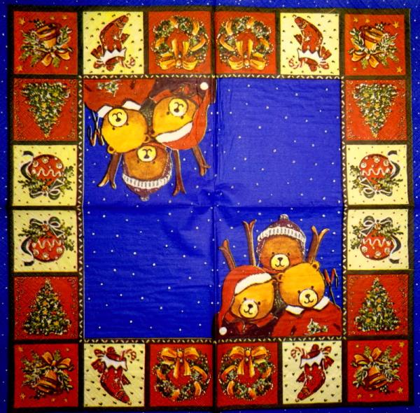 003 Bären Weihnachten - 3-lagig (grün)